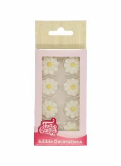 Sockerdekoration Daisy Vit 16 st – Fun Cakes