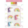 Sockerdekoration Unicorn 6 st