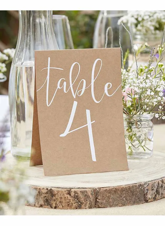 Table number tent cards 1-12 – rustic country