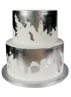 Ätbart silverblad till bakning – 83×83 mm – SugarFlair