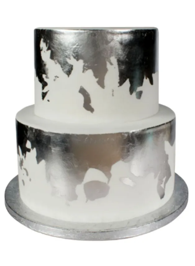 Ätbart silverblad till bakning – 83×83 mm – SugarFlair