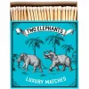 Tändsticksask – Two elephants on Blue – Archivist