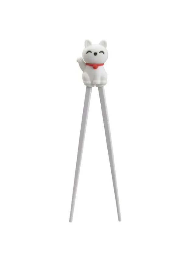 Ätpinnar barn Vit katt 22 cm – Tokyo Design