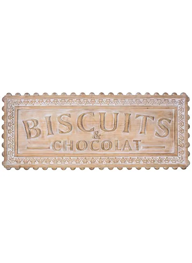 Träskylt Biscuits & Chocolat 120×48 cm – Vintage Design