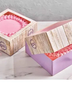 Tårtbox ”Träimitation” 32x32x11,5 cm 2 st – FunCakes