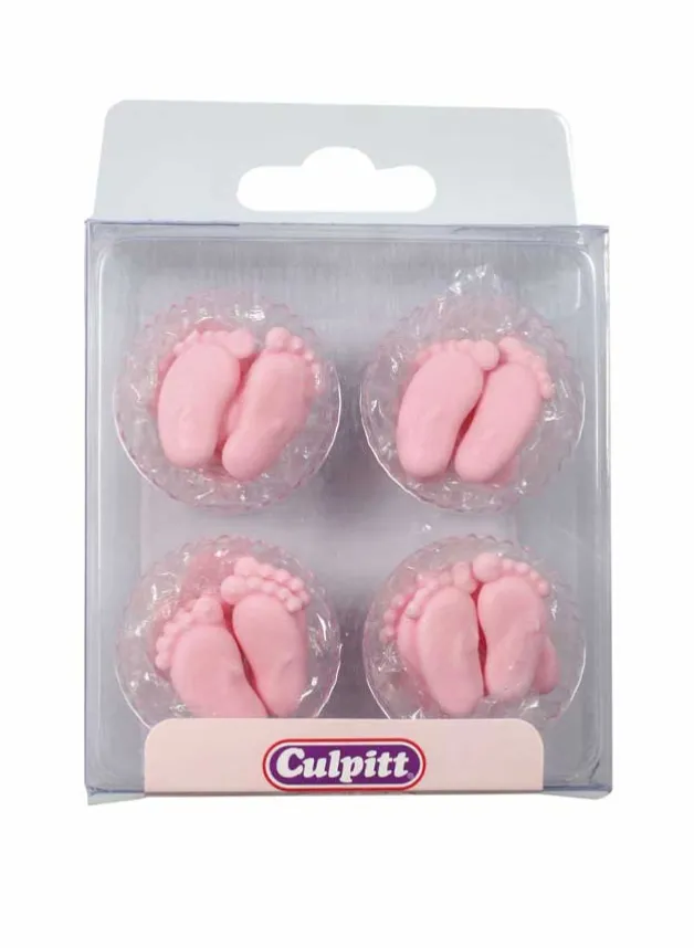 Tårtdekoration Babyfötter – Rosa