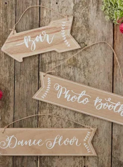 Wooden arrow signs