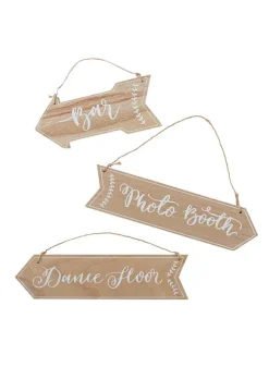 Wooden arrow signs